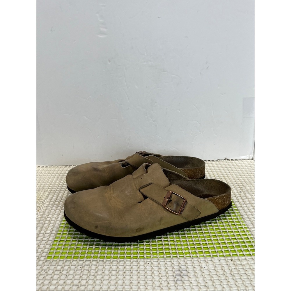 Birkenstock Boston Clogs Ajustble strap with Met Pin Buckle Size 39 W8 M6 Beige